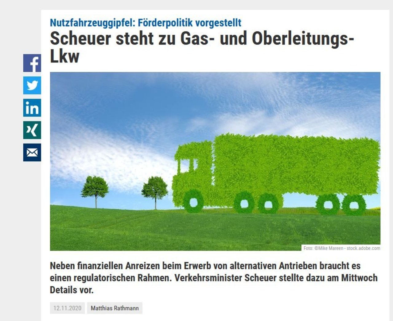 Erdgas-Lkw sind Teil der Lösung, um den Beitrag des Verkehrs zu den Klimazielen zu leisten Image 1