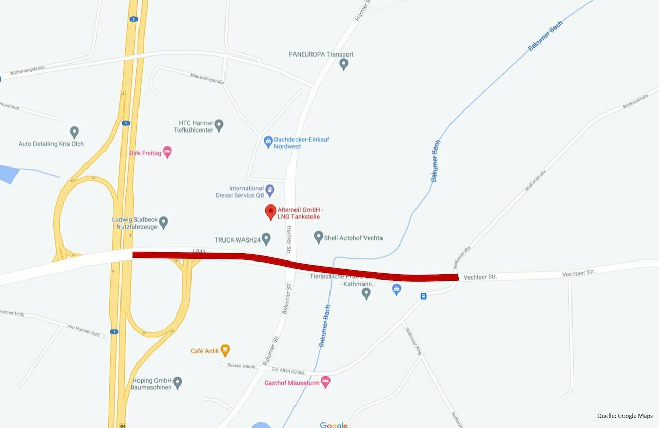 Stazione di rifornimento LNG Bakum - Lavori di costruzione della L 843 Image 1